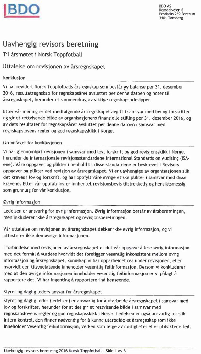 Revisors beretning side 1